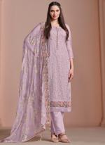 Twinkle Chiffon Light Purple Festival Wear Embroidery Work Straight Salwar Suit 